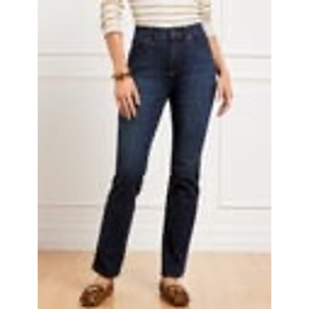 Talbots Straight Leg Jeans Womens 8P Dark Wash PreLoved